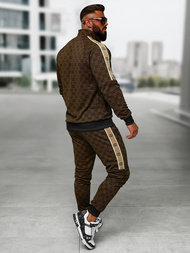 Pánska tepláková súprava tmavo-béžová OZONEE O/FF5110AB