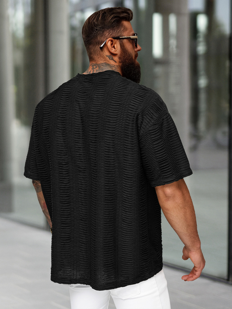 Pánske Tričko Čierne OZONEE O/B1149