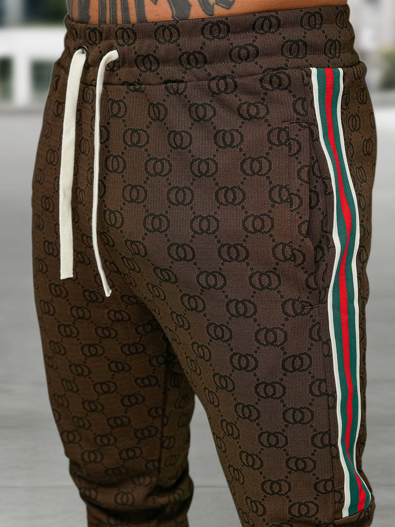 Pánska tepláková súprava tmavo-béžová OZONEE O/FF5111AB