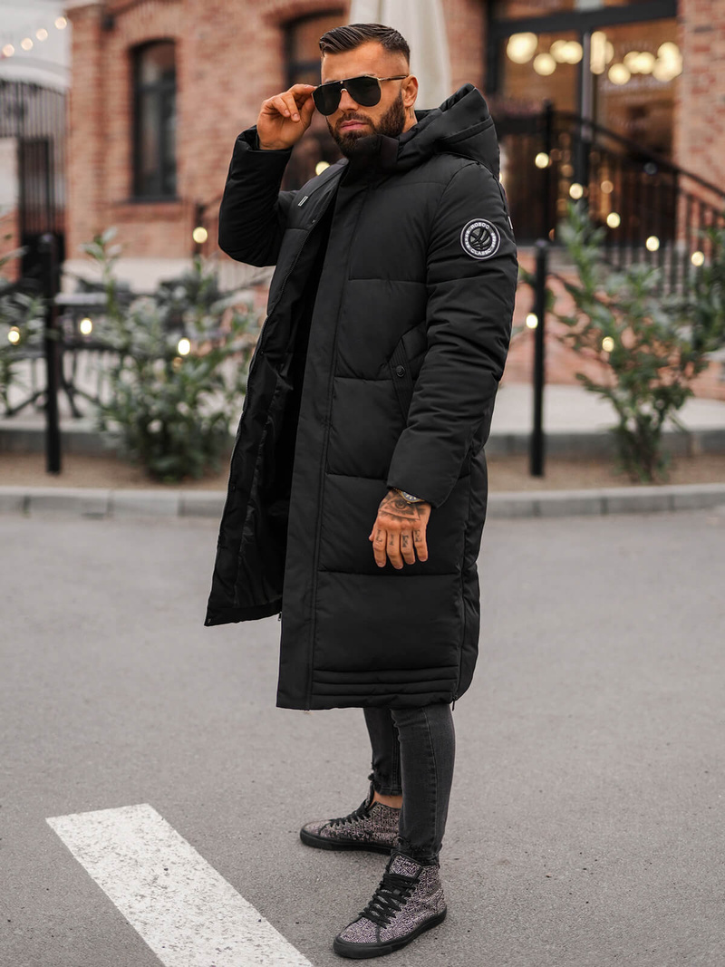 Pánska Zimná Bunda Čierna OZONEE JS/19M1290/392