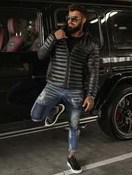 Pánska Bunda Čierna OZONEE JS/16M9336/392BZ