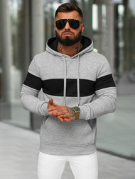 Pánska Mikina Sivé OZONEE JS/8B1316/2