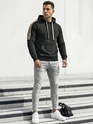 Pánska Mikina Čierna OZONEE JS/8B1730/3Z