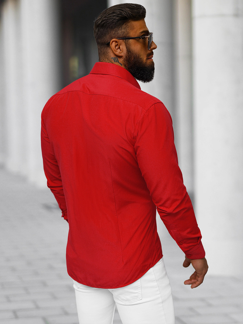 Pánska Košeľa Červená OZONEE O/V107