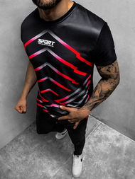 Pánske Tričko Čierno-Červené OZONEE JS/KS2063Z