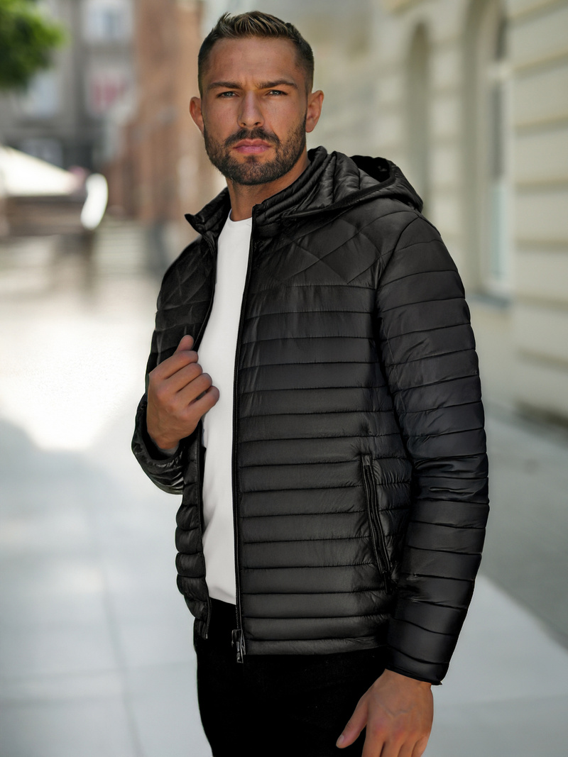 Pánska Bunda Čierna OZONEE JS/16M9328/392B