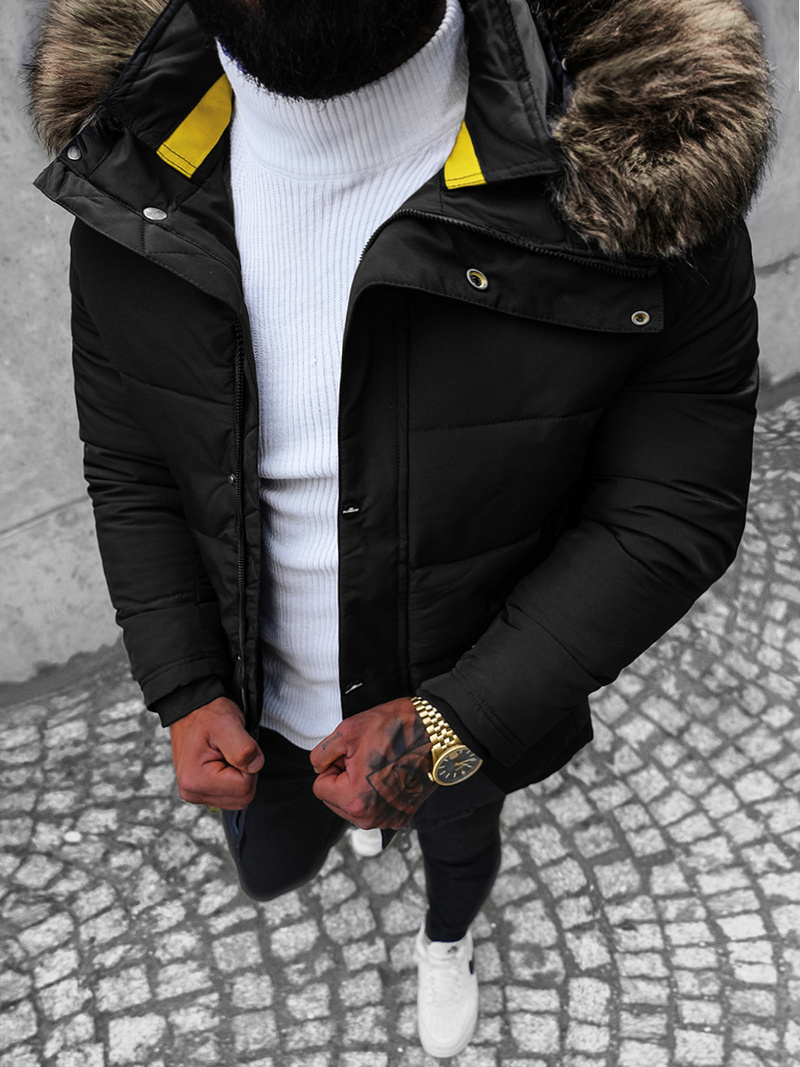 Pánska Bunda Čierna OZONEE JS/M1966/392