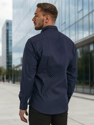 Pánska Košeľa Námornícka Modré OZONEE V/V183