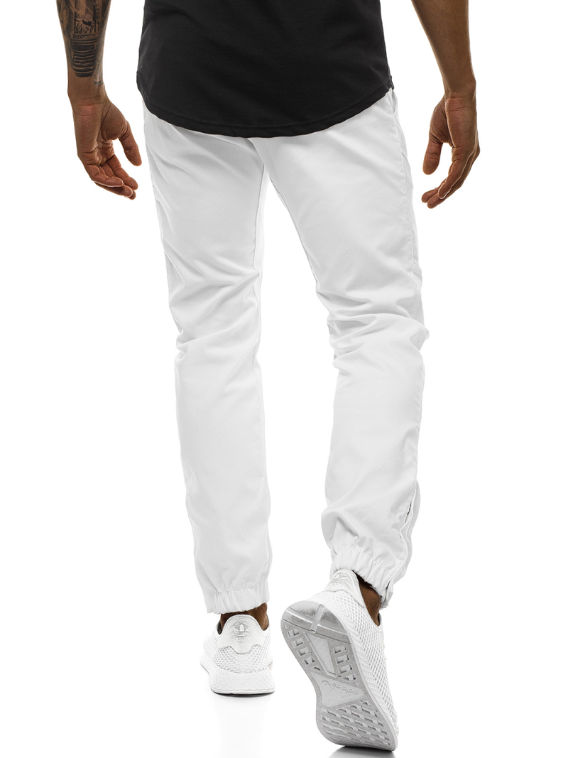 Pánske chino jogger nohavice Biele OZONEE A/0952