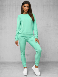 Dámska Velúrová Tepláková Súprava Tmavo-Mentolová OZONEE O/8C1173/139Z