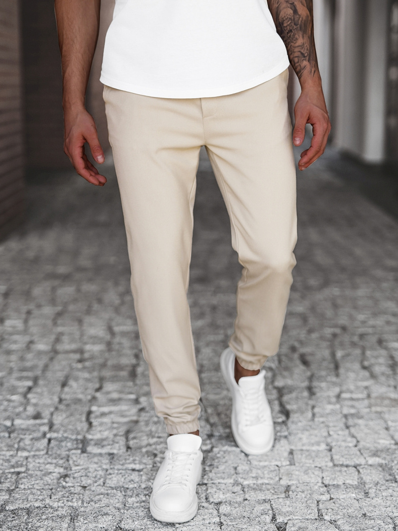 Pánske chino nohavice béžové OZONEE DJ/5539Z