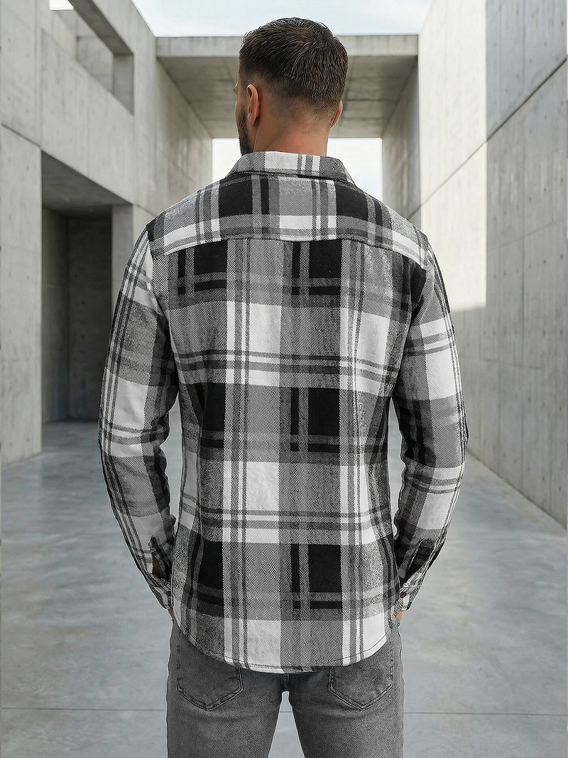 Pánska košeľa čiernobiela OZONEE NB/MC728N/3Z