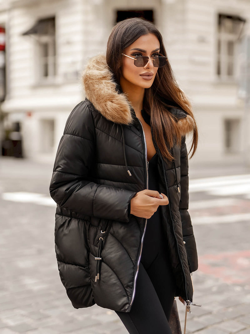 Dámska Zimná Bunda Čierna OZONEE JS/5M3257/392