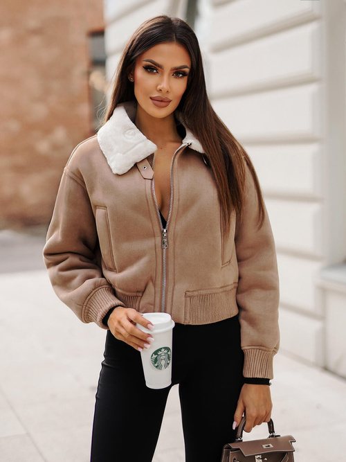 Dámska bunda béžová OZONEE O/81326