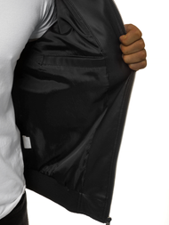 Pánska koženková bunda Čierna OZONEE N/6121