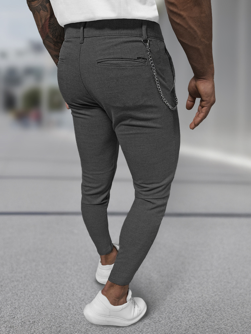 Pánske Chino Nohavice Grafitové OZONEE DJ/3300