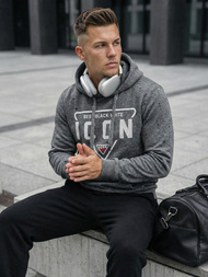 Pánska Mikina Grafitová OZONEE JS/8B1737/5