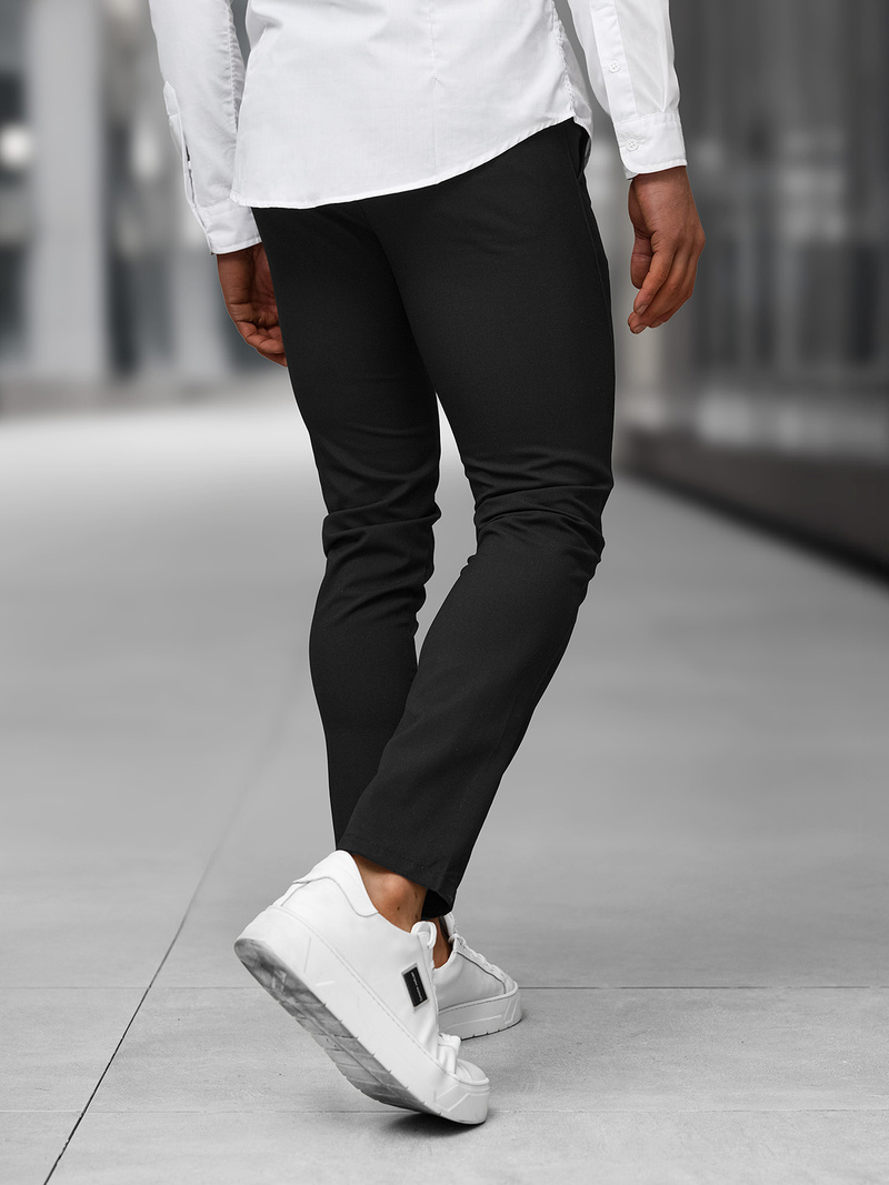 Pánske Chino Nohavice Čierne OZONEE DJ/5526Z