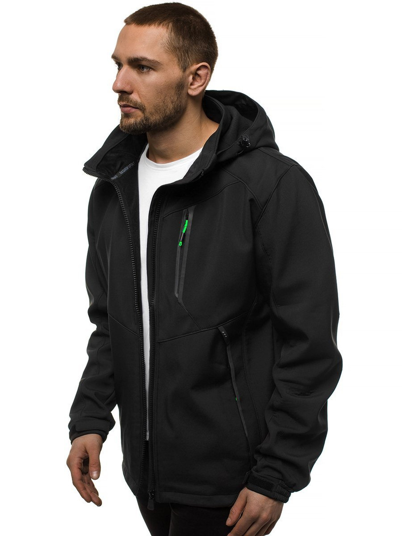Pánska Bunda Softshell Čierno-Zelená OZONEE GE/12266Z