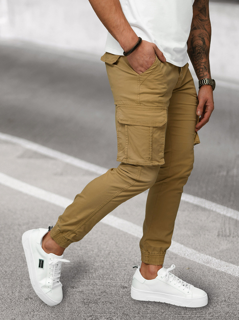 Pánske Chino Jogger Nohavice Béžové OZONEE NB/MP0202KZ