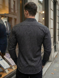 Pánska Košeľa Crna OZONEE V/V184Z