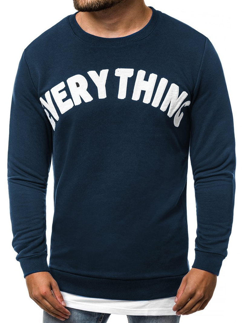 OZONEE B/181905 Pánska Mikina Námornícka modrá