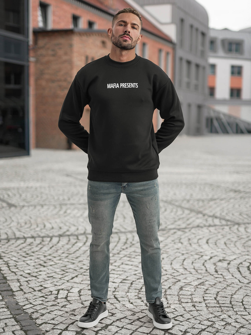 Pánska Mikina Čierna OZONEE JS/65B3919/3