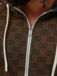 Pánska tepláková súprava tmavo-béžová OZONEE O/FF5111AB