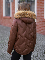 Dámska Zimná Bunda Čokoláda OZONEE JS/5M3331/158