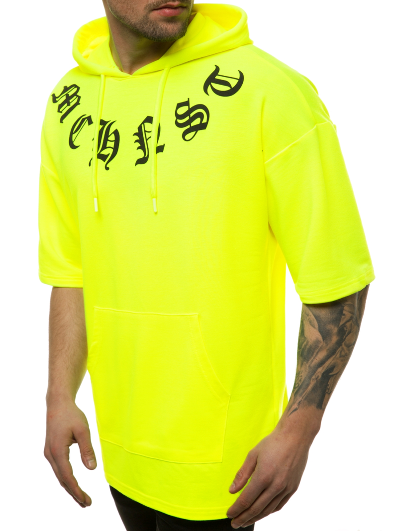 Pánska Mikina žltá neón OZONEE MACH/1183