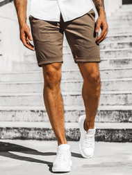 Pánske chino kraťasy hnedé OZONEE DJ/1007