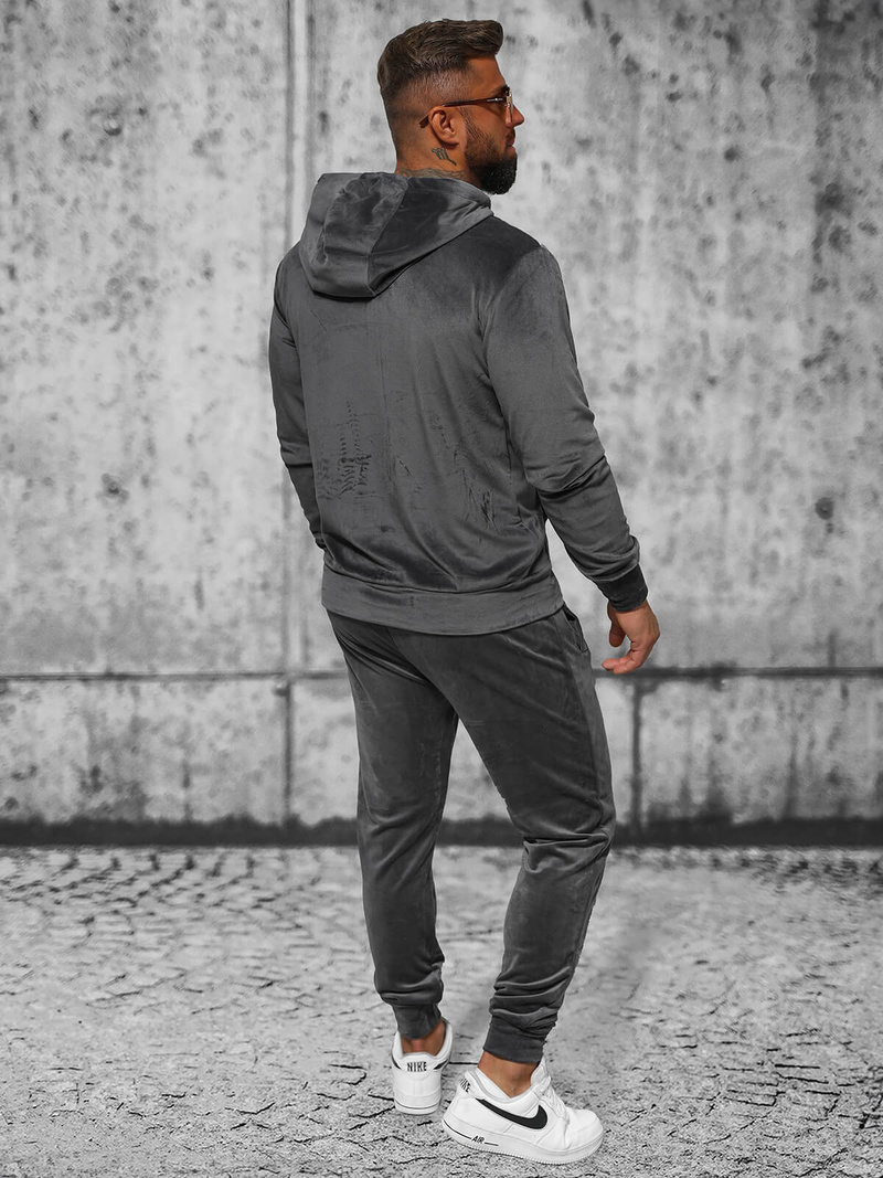 Pánska Velúrová Tepláková Súprava Grafitová OZONEE JS/8C1169/6