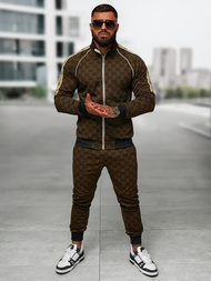 Pánska tepláková súprava tmavo-béžová OZONEE O/FF5110AB