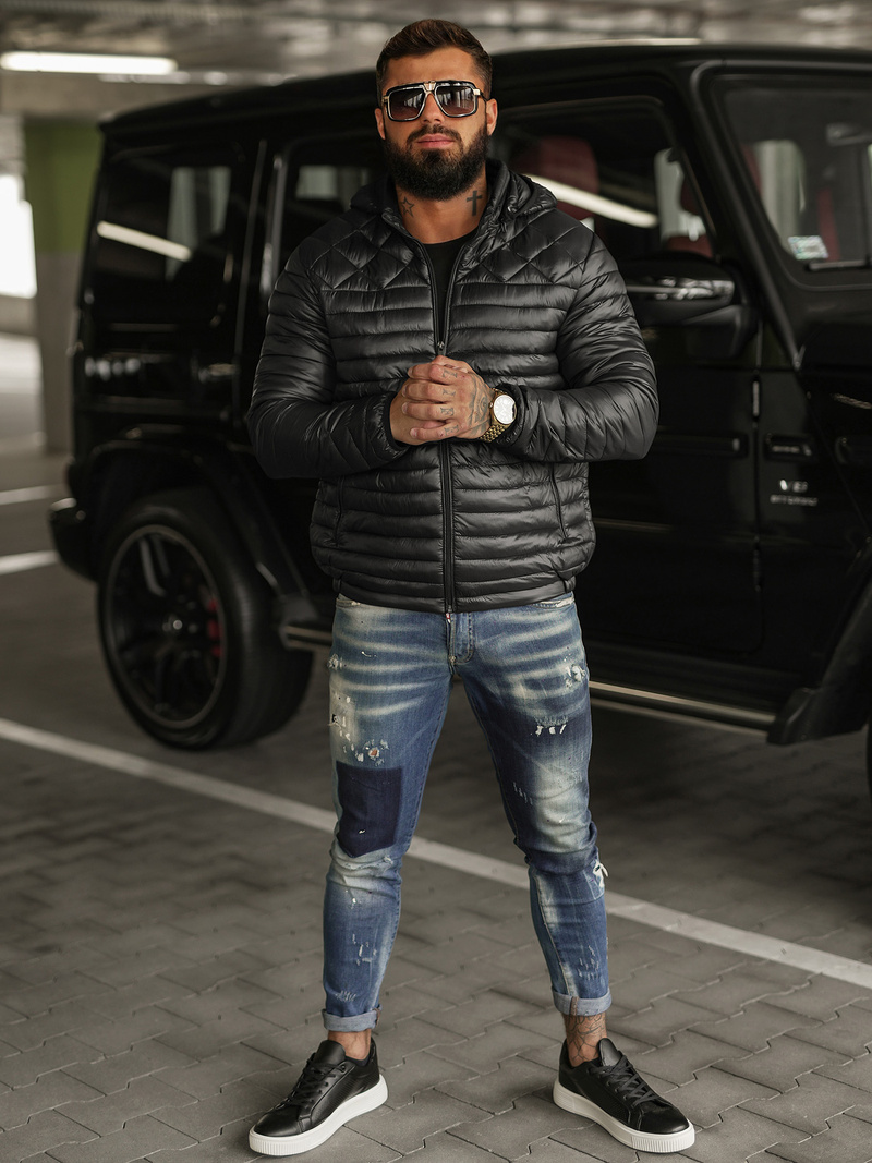 Pánska Bunda Čierna OZONEE JS/16M9328/392BZ