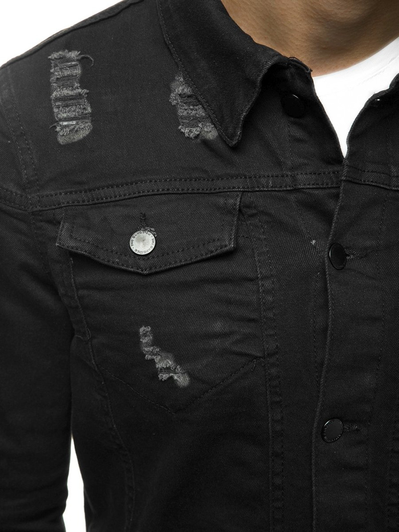 Pánska Riflová bunda Čierna OZONEE G/474K