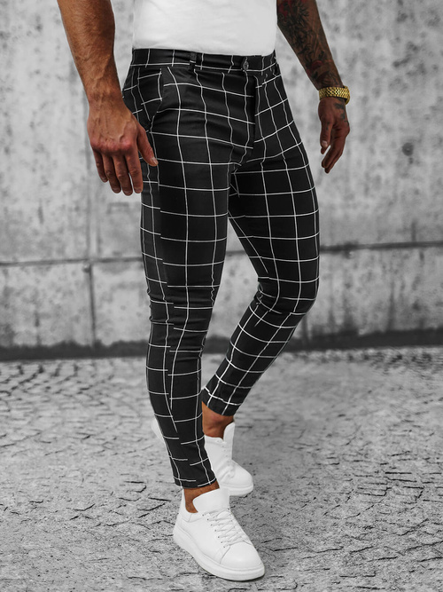 Pánske Chino Nohavice Čierne OZONEE O/P4009