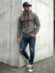 Pánska Mikina Grafitová OZONEE JS/8B1735/5Z