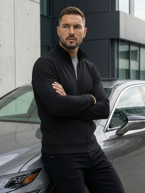 Pánska Mikina Čierna OZONEE JS/2002Z