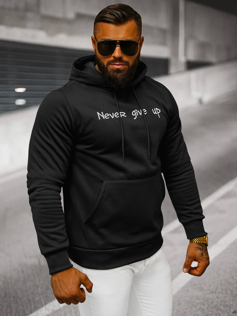 Pánska Mikina Čierna OZONEE JS/27B6512/3