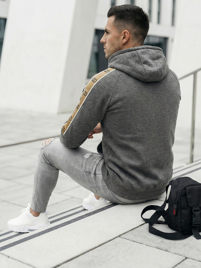 Pánska Mikina Grafitová OZONEE JS/8B1730/5Z