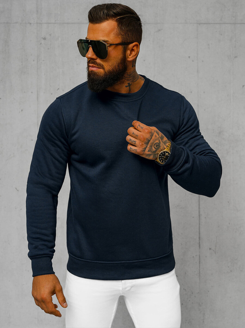 Pánska Mikina Námornícka Modrá OZONEE JS/2001-10Z