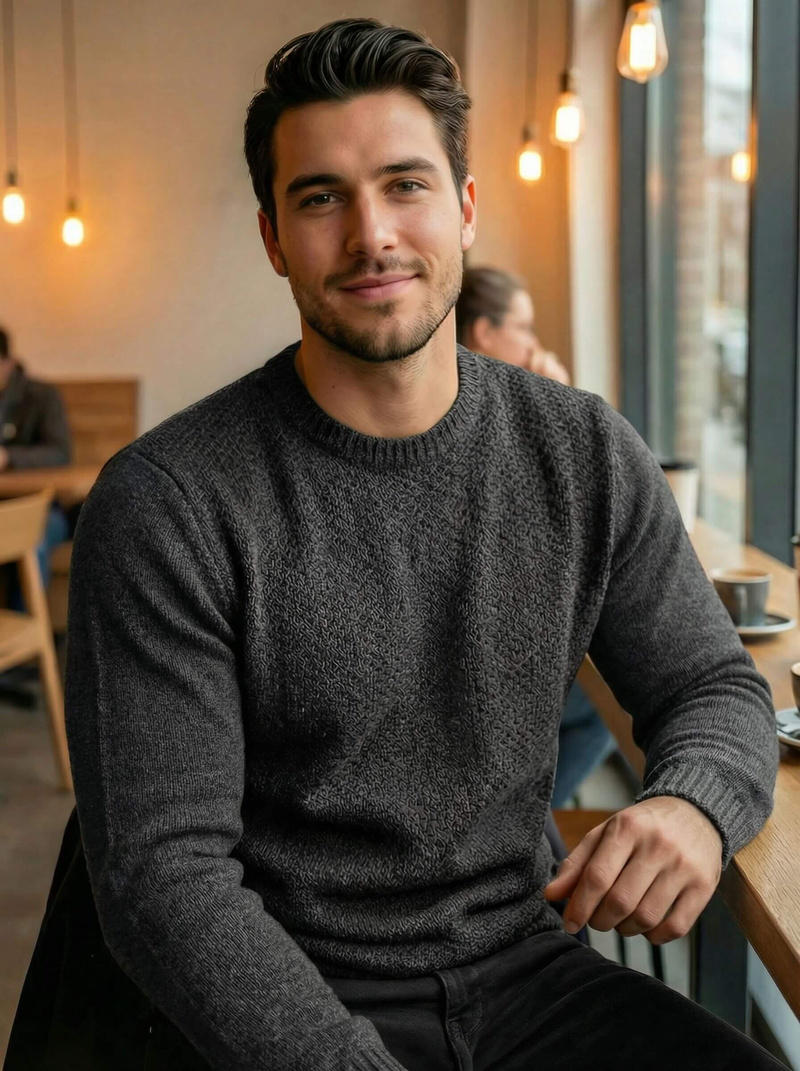 Pánsky Sveter Grafitový OZONEE JS/59B3607/5