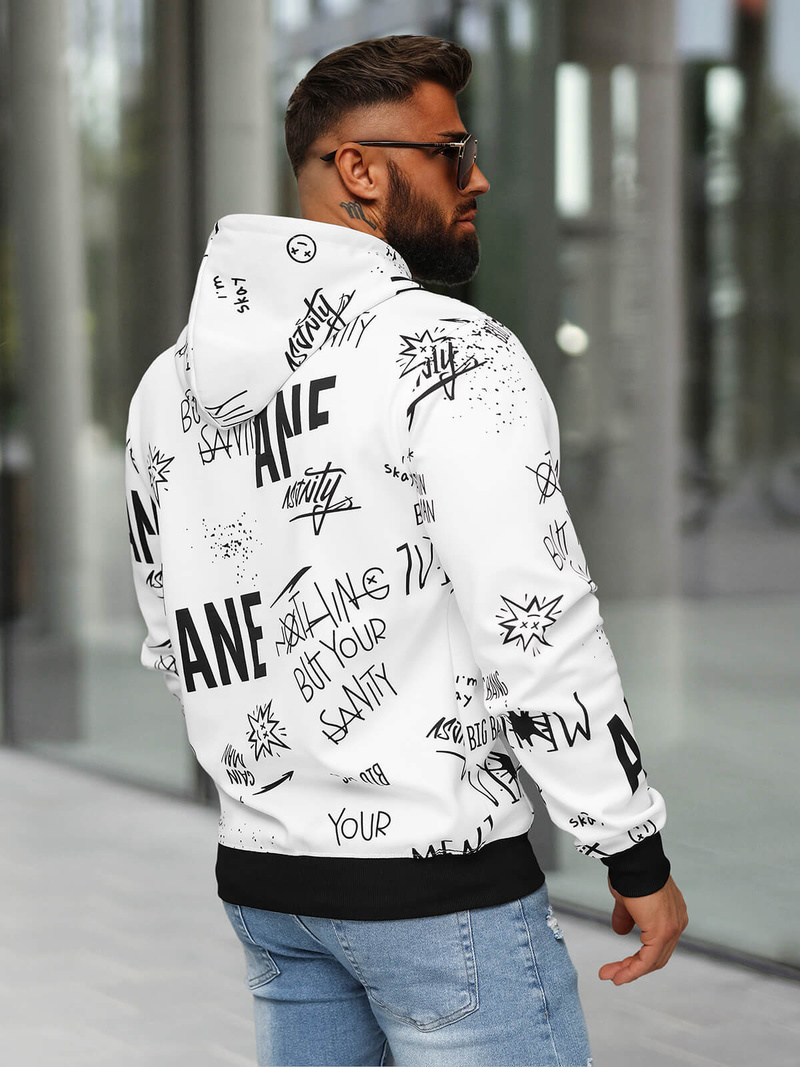 Pánska Mikina Biela OZONEE JS/8B1229/1