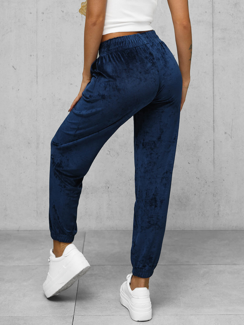 Dámske Velúrové Tepláky Námornícke Modré OZONEE JS/92K528/66