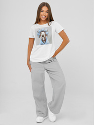 Dámske Tričko Bielo-Sivé OZONEE JS/YJ77726