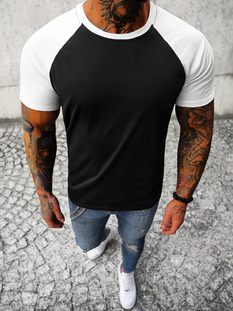 Pánske Tričko Čierno-Bielé OZONEE JS/8T82/9