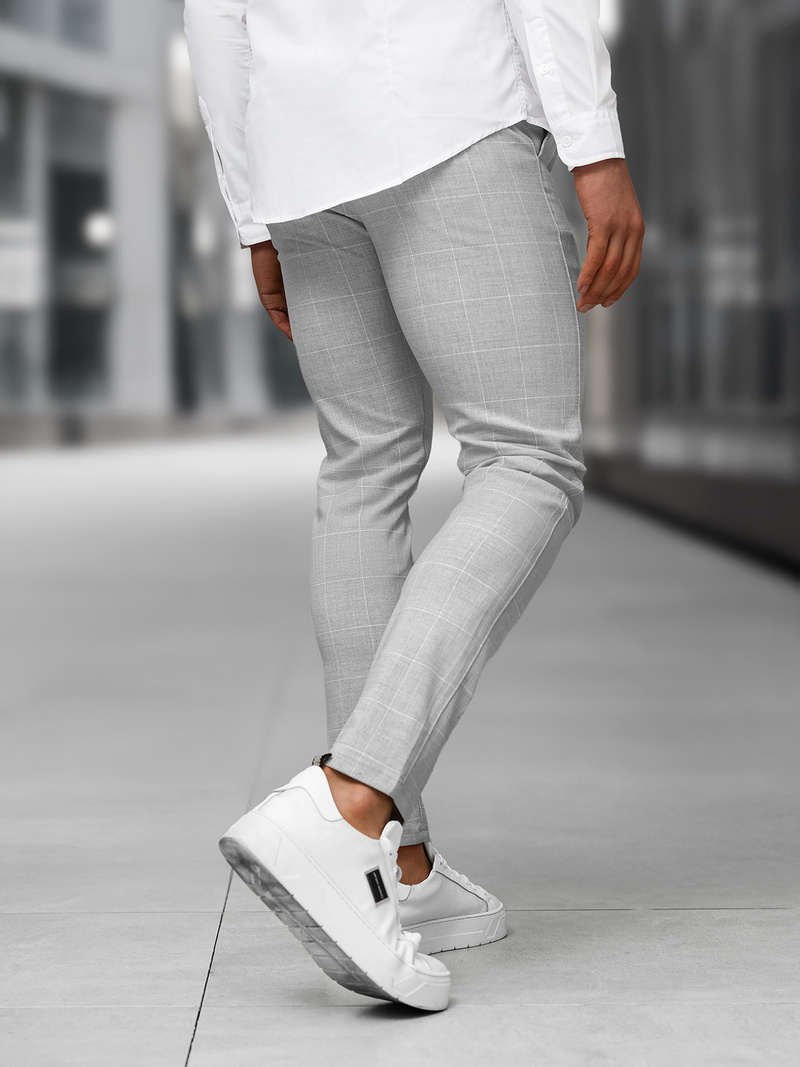 Pánske chino nohavice sivé OZONEE DJ/5505Z