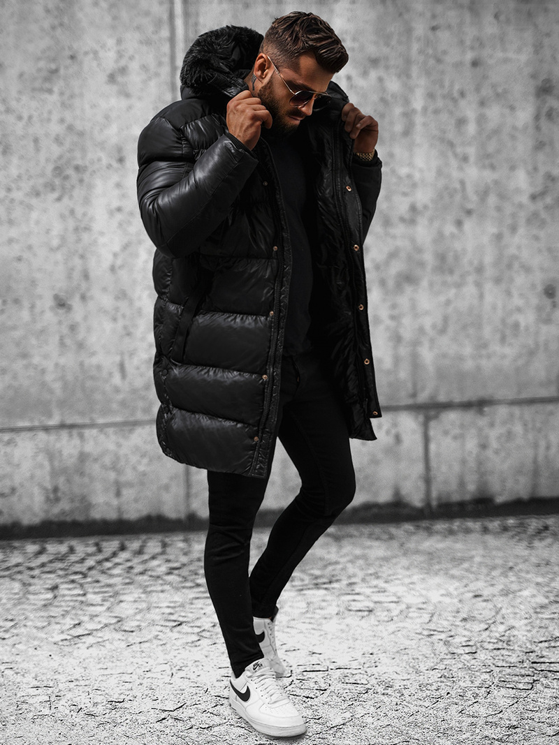 Pánska Bunda Čierna OZONEE O/M800Z