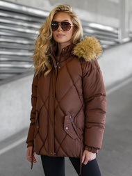 Dámska Zimná Bunda Čokoláda OZONEE JS/5M3329/158