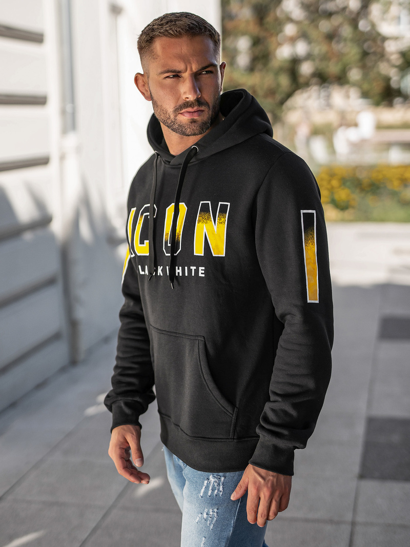 Pánska Mikina Čierna OZONEE JS/8B1739/3